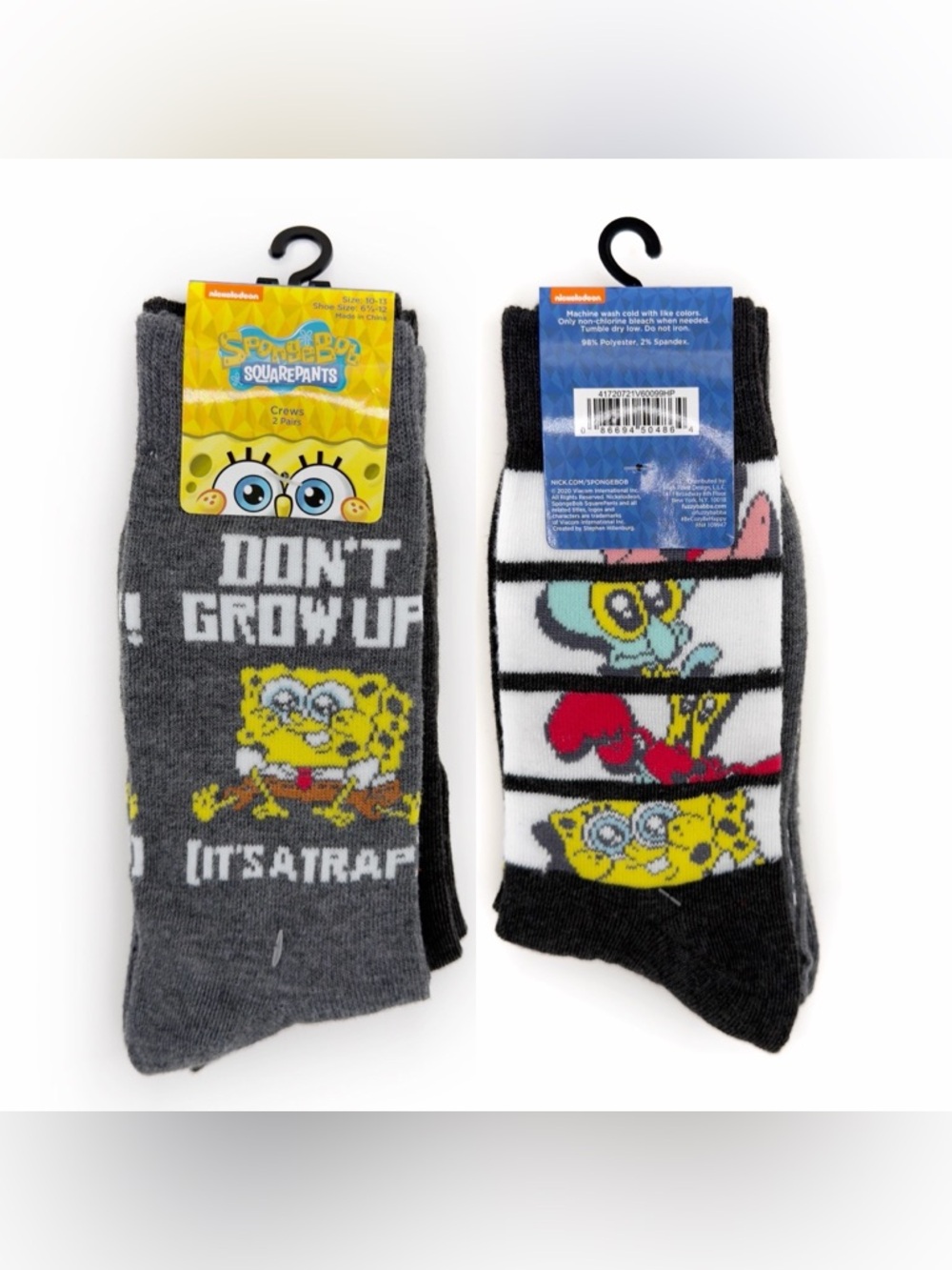 Spongebob Squarepants Crew Socks Mens Womens Patrick Squidward Mr. Krabs